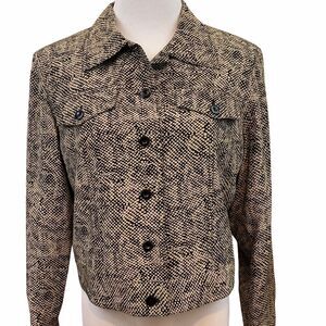 Maggy L silk Printed Boxy Fit Button Up Jacket